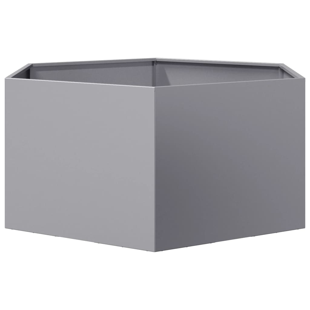 VidaXL Plantenbak zeshoek 104x90x45 cm gegalvaniseerd staal