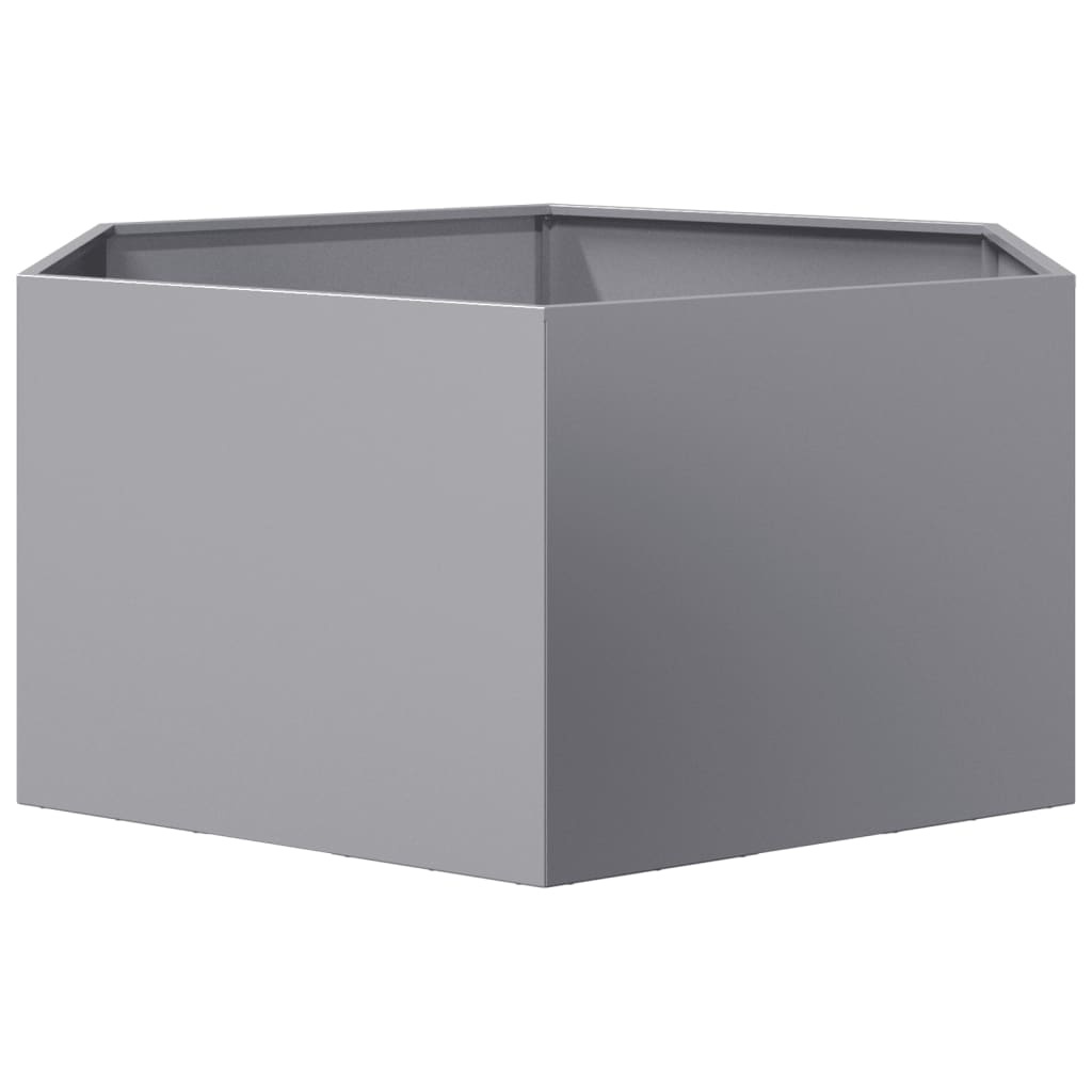 VidaXL Plantenbak zeshoek 104x90x45 cm gegalvaniseerd staal