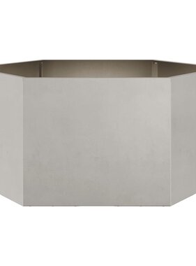VidaXL Plantenbak zeshoek 104x90x45 cm roestvrijstaal