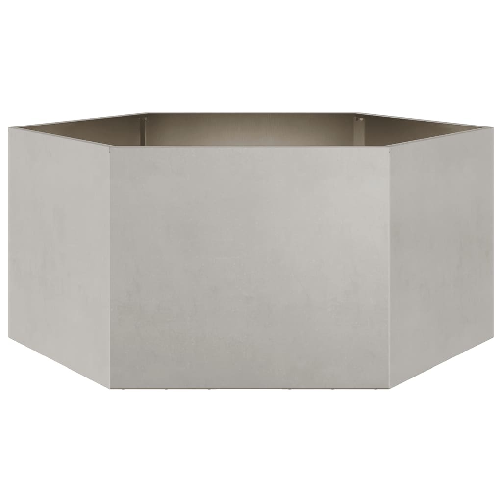 VidaXL Plantenbak zeshoek 104x90x45 cm roestvrijstaal