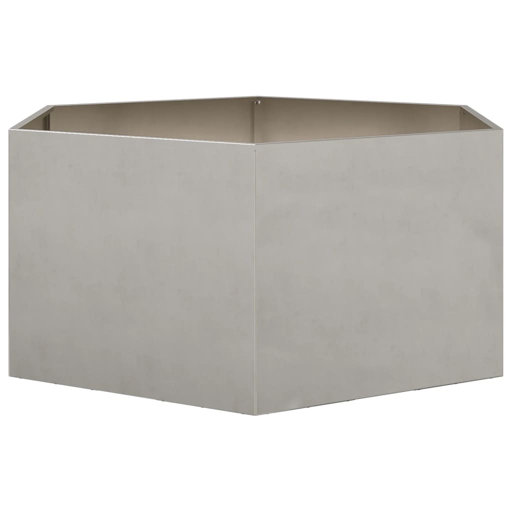 VidaXL Plantenbak zeshoek 104x90x45 cm roestvrijstaal