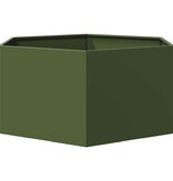 VidaXL Plantenbak zeshoek 104x90x45 cm staal olijfgroen