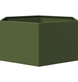 VidaXL Plantenbak zeshoek 104x90x45 cm staal olijfgroen