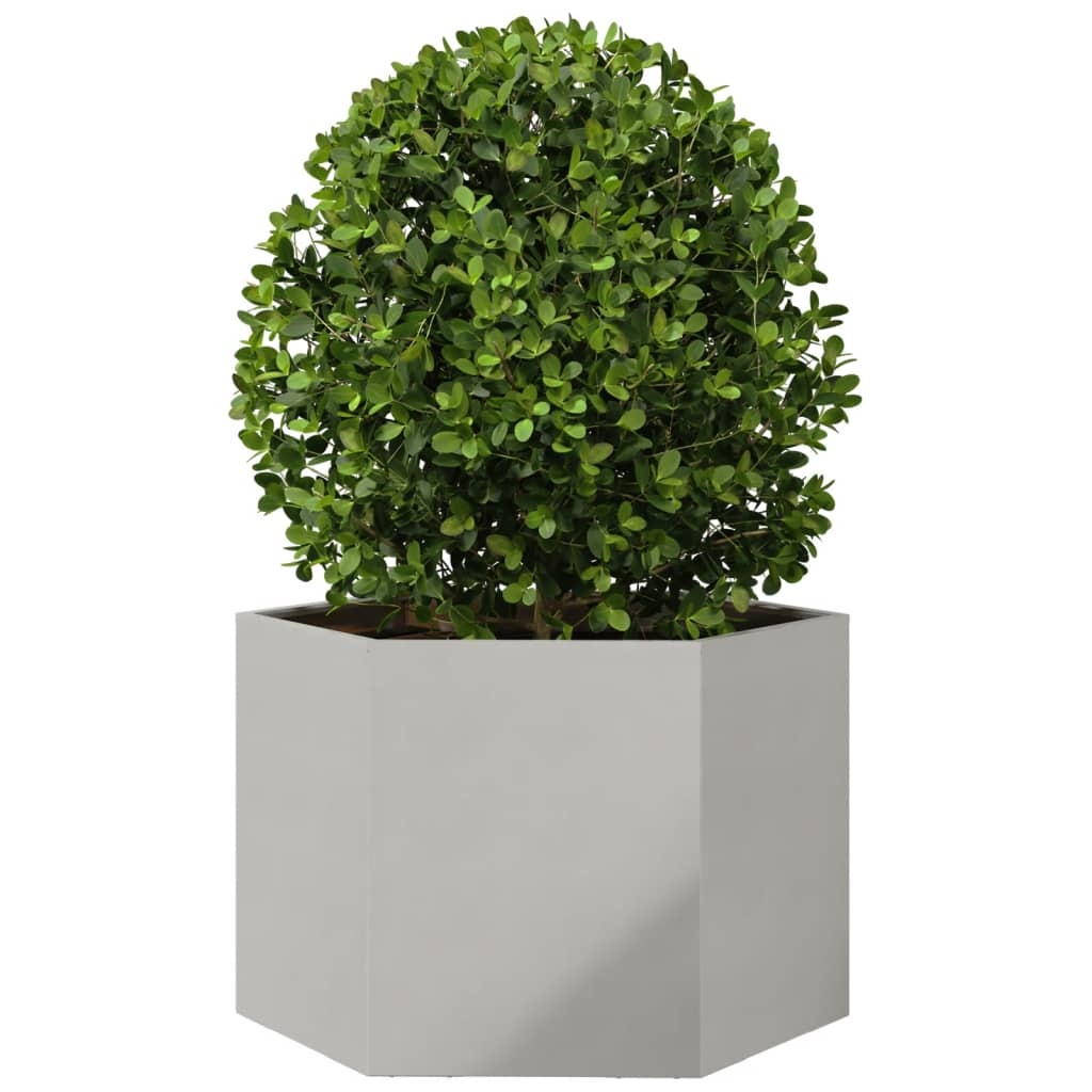 VidaXL Plantenbak zeshoek 69x60x45 cm roestvrijstaal