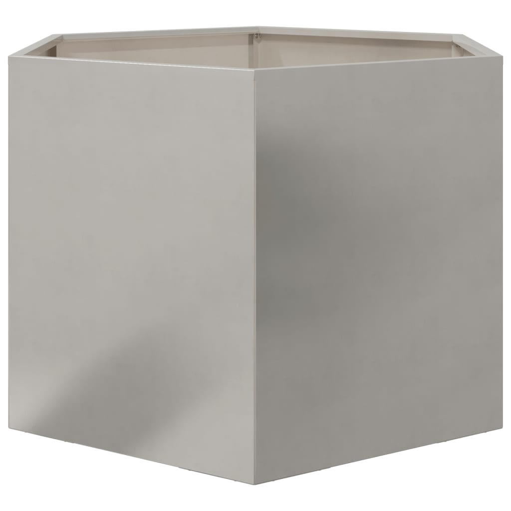 VidaXL Plantenbak zeshoek 69x60x45 cm roestvrijstaal