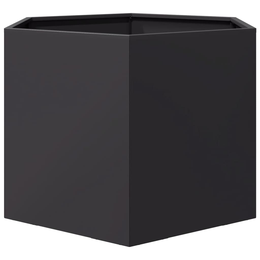 VidaXL Plantenbak zeshoek 69x60x45 cm staal zwart