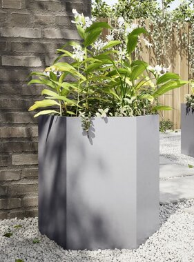 VidaXL Plantenbak zeshoek 46x40x45 cm gegalvaniseerd staal