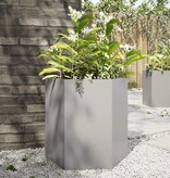 VidaXL Plantenbak zeshoek 46x40x45 cm roestvrijstaal