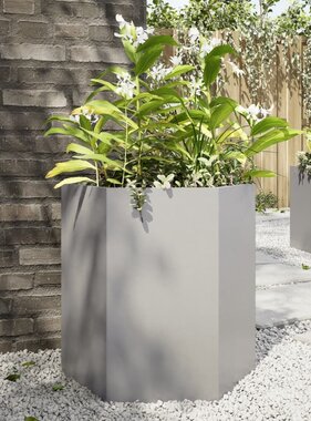 VidaXL Plantenbak zeshoek 46x40x45 cm roestvrijstaal