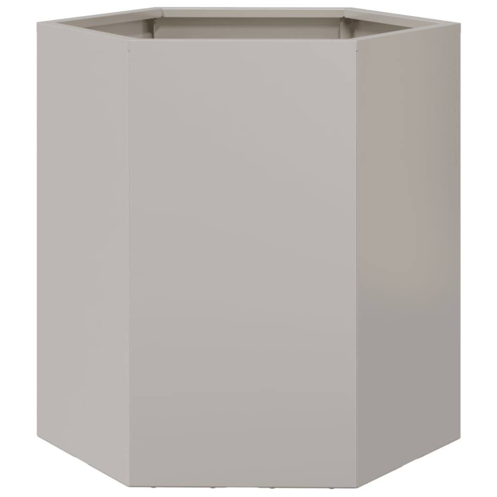 VidaXL Plantenbak zeshoek 46x40x45 cm roestvrijstaal