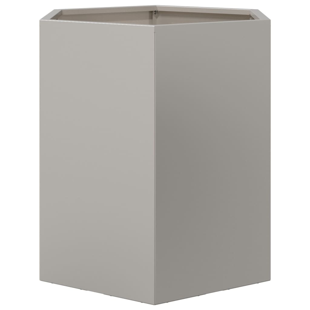 VidaXL Plantenbak zeshoek 46x40x45 cm roestvrijstaal