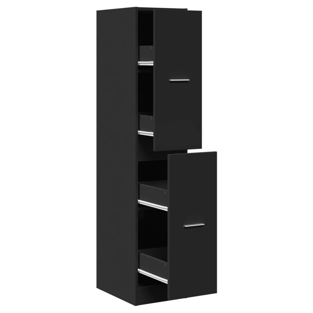 VidaXL Apothekerskast 30x41x144,5 cm bewerkt hout zwart