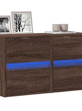 VidaXL Tv-wandmeubels met LED 2 st 41x31x45 cm bruin eikenkleurig