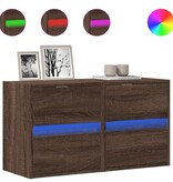 VidaXL Tv-wandmeubels met LED 2 st 41x31x45 cm bruin eikenkleurig