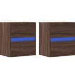 VidaXL Tv-wandmeubels met LED 2 st 41x31x45 cm bruin eikenkleurig