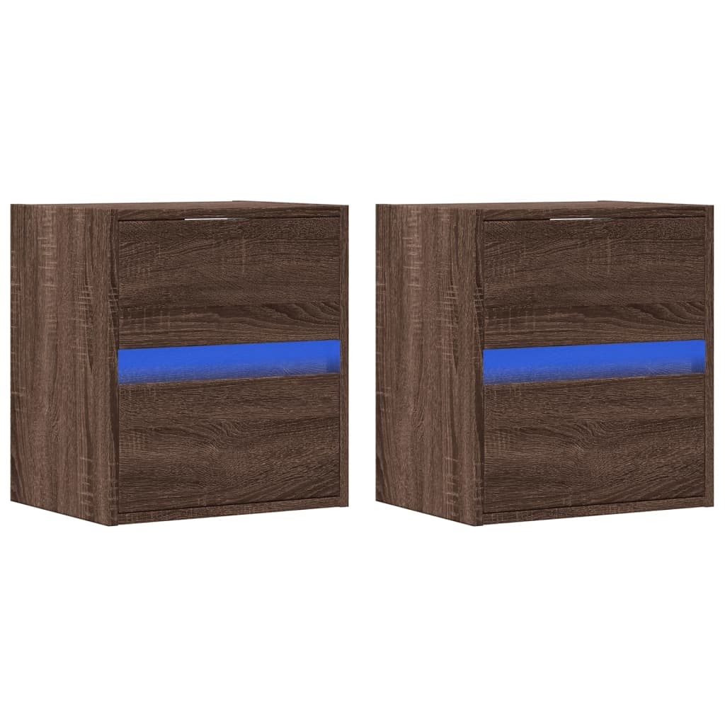 VidaXL Tv-wandmeubels met LED 2 st 41x31x45 cm bruin eikenkleurig