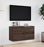 VidaXL Tv-wandmeubels met LED 2 st 41x31x45 cm bruin eikenkleurig