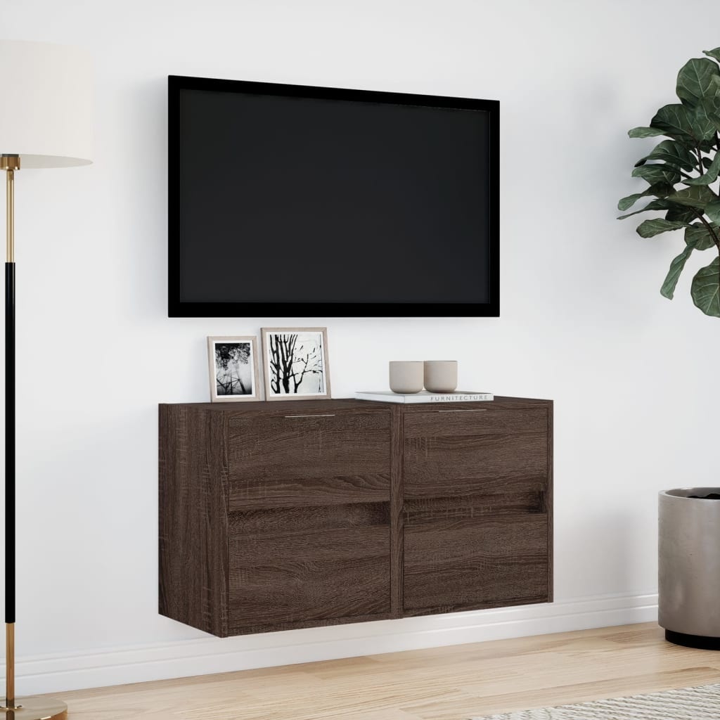 VidaXL Tv-wandmeubels met LED 2 st 41x31x45 cm bruin eikenkleurig