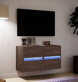 VidaXL Tv-wandmeubels met LED 2 st 41x31x45 cm bruin eikenkleurig