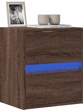 VidaXL Tv-wandmeubel met LED-verlichting 41x31x45 cm bruin eikenkleur