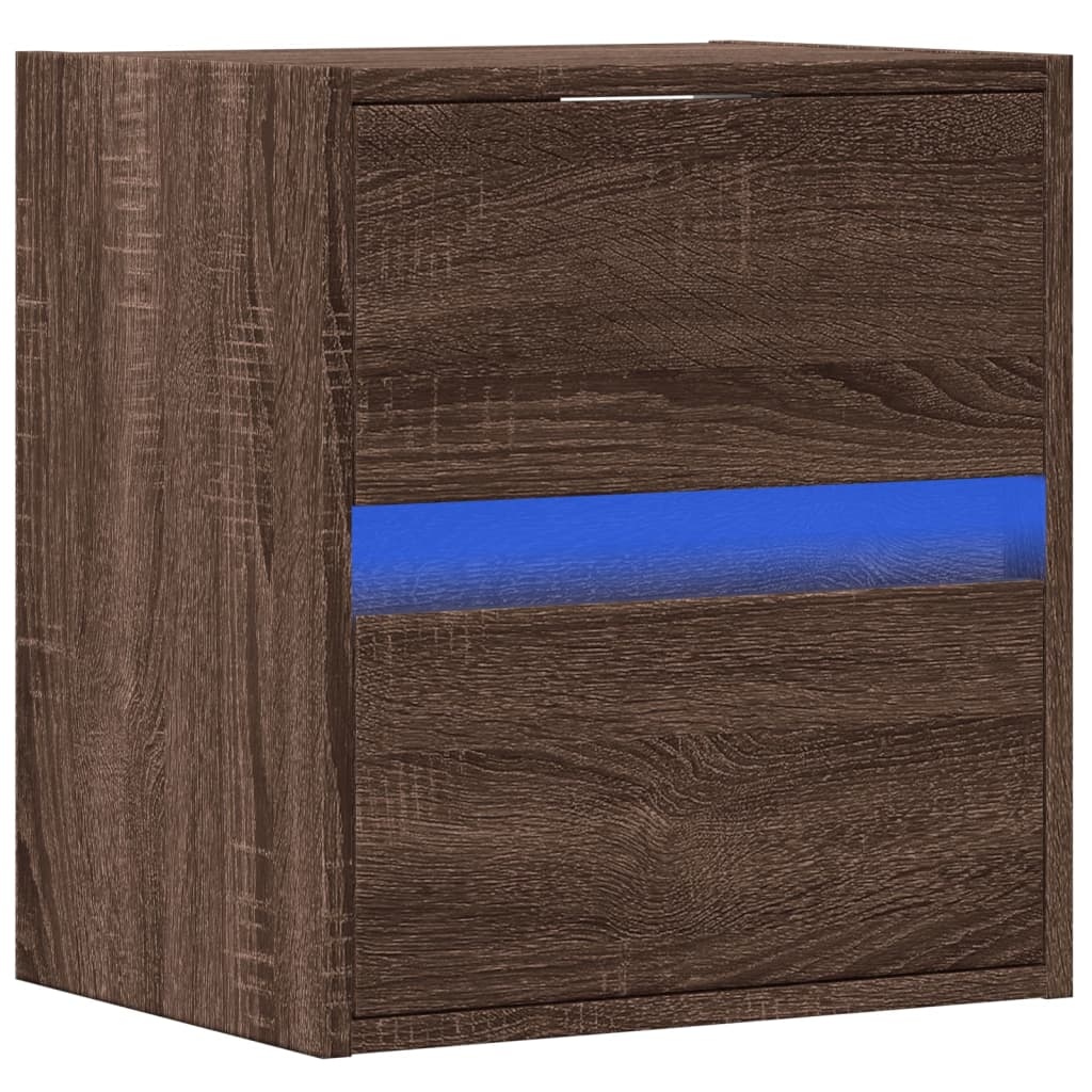 VidaXL Tv-wandmeubel met LED-verlichting 41x31x45 cm bruin eikenkleur