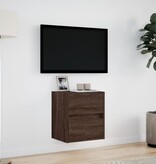 VidaXL Tv-wandmeubel met LED-verlichting 41x31x45 cm bruin eikenkleur