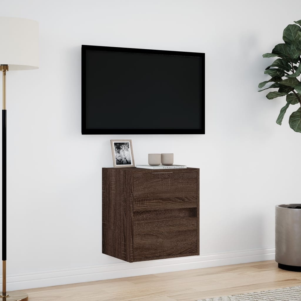 VidaXL Tv-wandmeubel met LED-verlichting 41x31x45 cm bruin eikenkleur