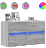 VidaXL Tv-wandmeubels met LED 2 st 41x31x45 cm grijs sonoma eikenkleur