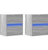 VidaXL Tv-wandmeubels met LED 2 st 41x31x45 cm grijs sonoma eikenkleur