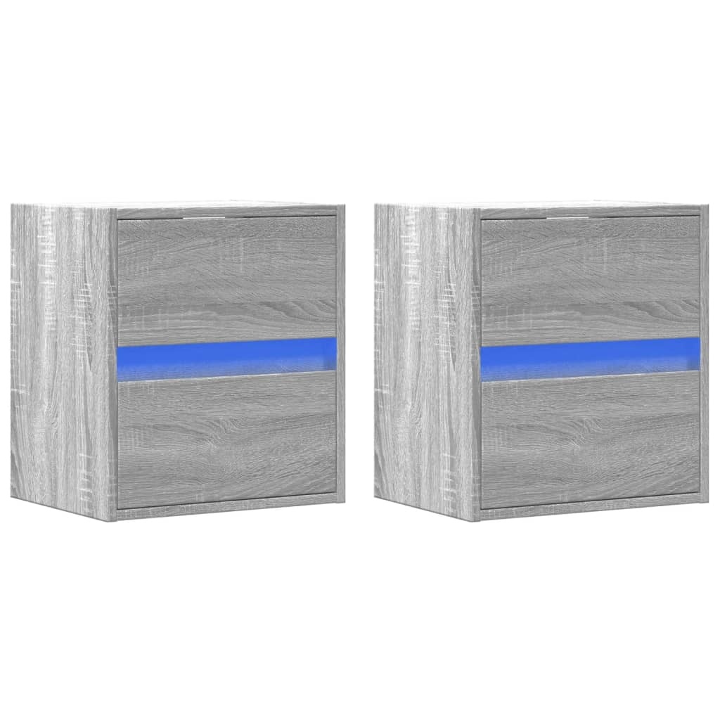 VidaXL Tv-wandmeubels met LED 2 st 41x31x45 cm grijs sonoma eikenkleur