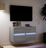 VidaXL Tv-wandmeubels met LED 2 st 41x31x45 cm grijs sonoma eikenkleur