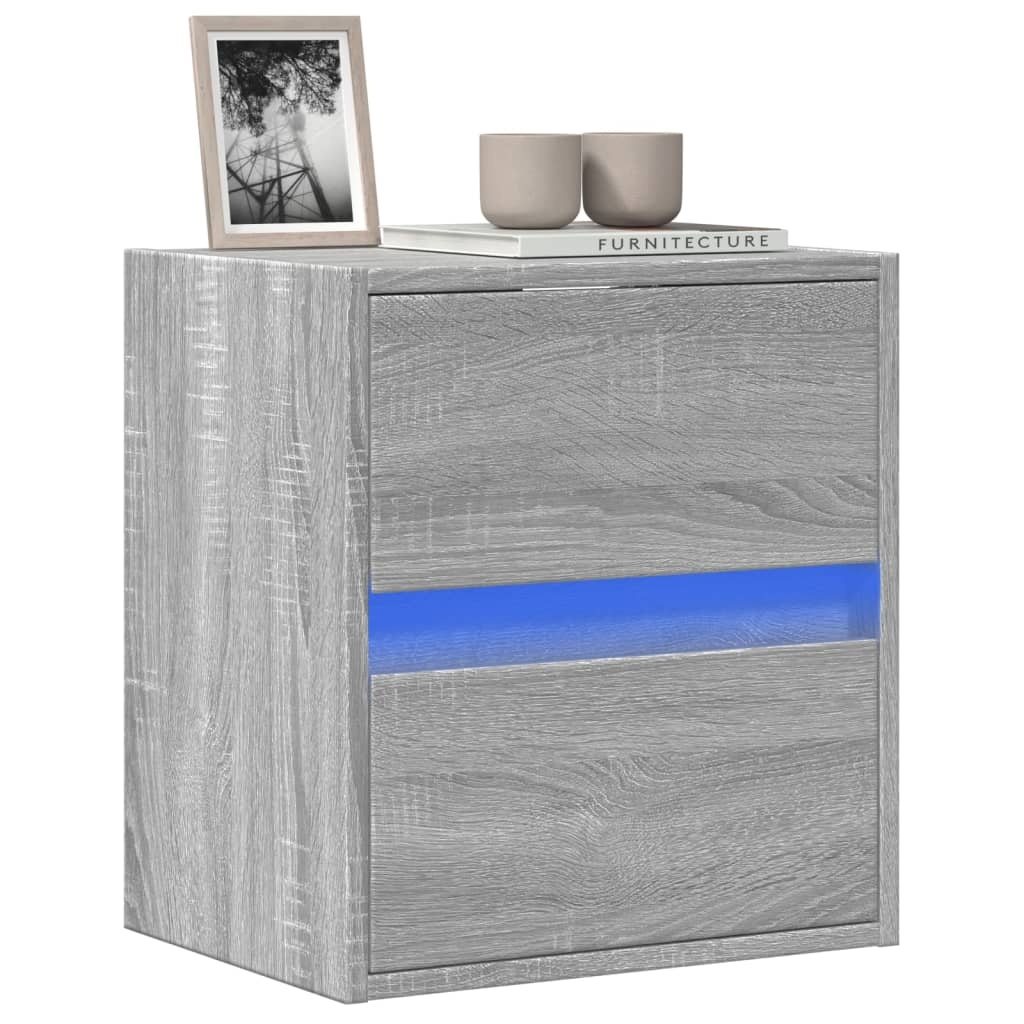 VidaXL Tv-wandmeubel met LED-verlichting 41x31x45 cm grijs sonoma