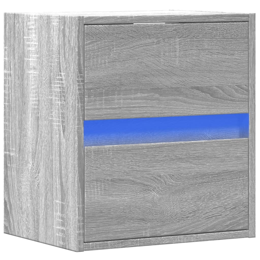 VidaXL Tv-wandmeubel met LED-verlichting 41x31x45 cm grijs sonoma
