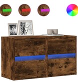 VidaXL Tv-wandmeubels met LED 2 st 41x31x45 cm gerookt eikenkleurig