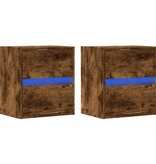 VidaXL Tv-wandmeubels met LED 2 st 41x31x45 cm gerookt eikenkleurig