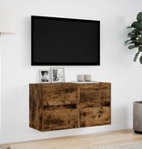 VidaXL Tv-wandmeubels met LED 2 st 41x31x45 cm gerookt eikenkleurig