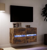 VidaXL Tv-wandmeubels met LED 2 st 41x31x45 cm gerookt eikenkleurig