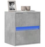 VidaXL Tv-wandmeubel met LED-verlichting 41x31x45 cm betongrijs