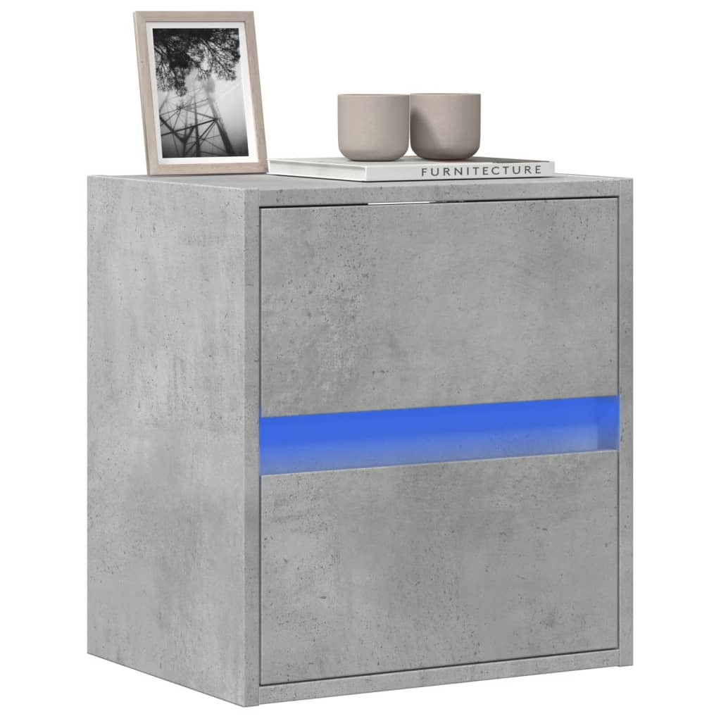VidaXL Tv-wandmeubel met LED-verlichting 41x31x45 cm betongrijs