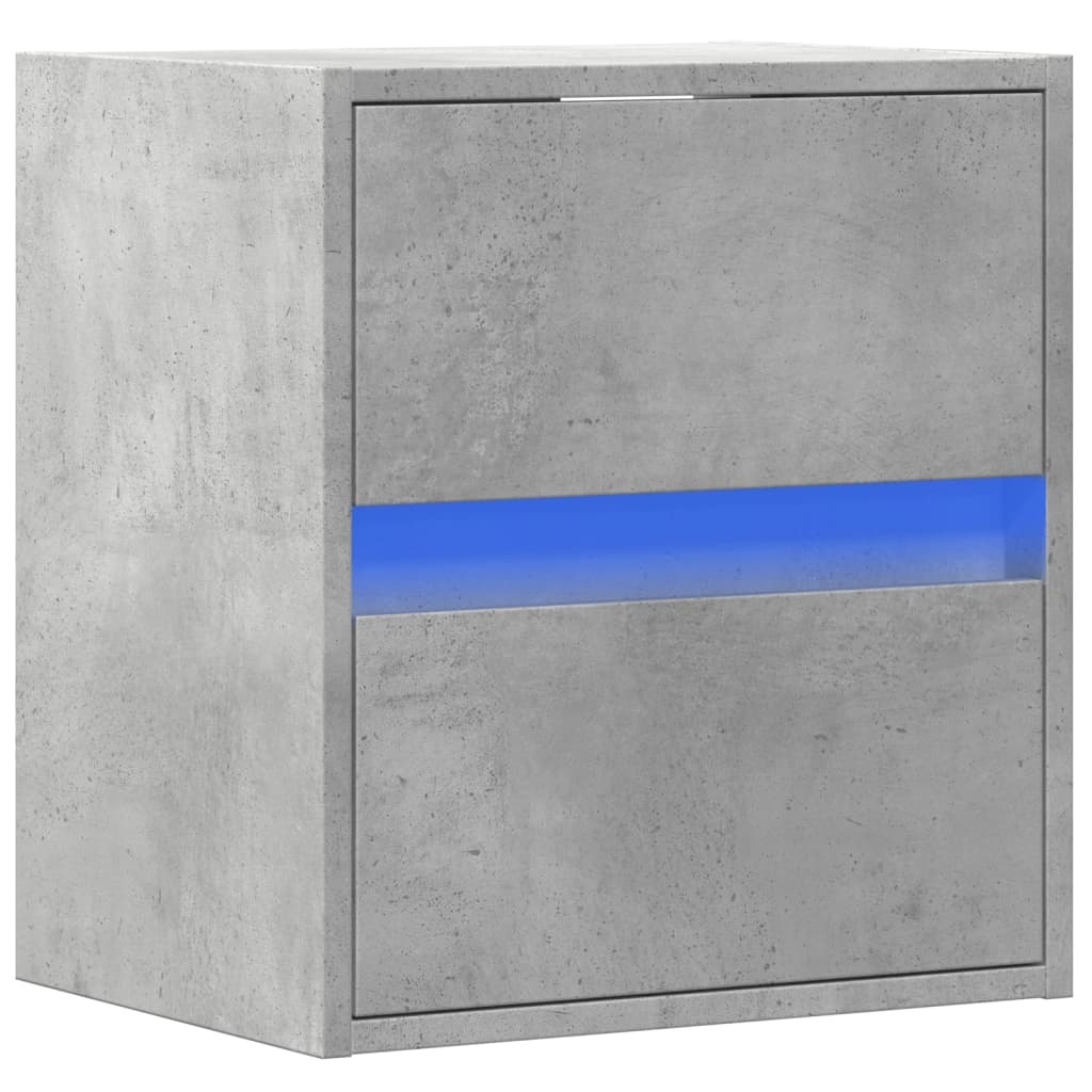 VidaXL Tv-wandmeubel met LED-verlichting 41x31x45 cm betongrijs