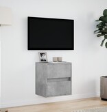 VidaXL Tv-wandmeubel met LED-verlichting 41x31x45 cm betongrijs