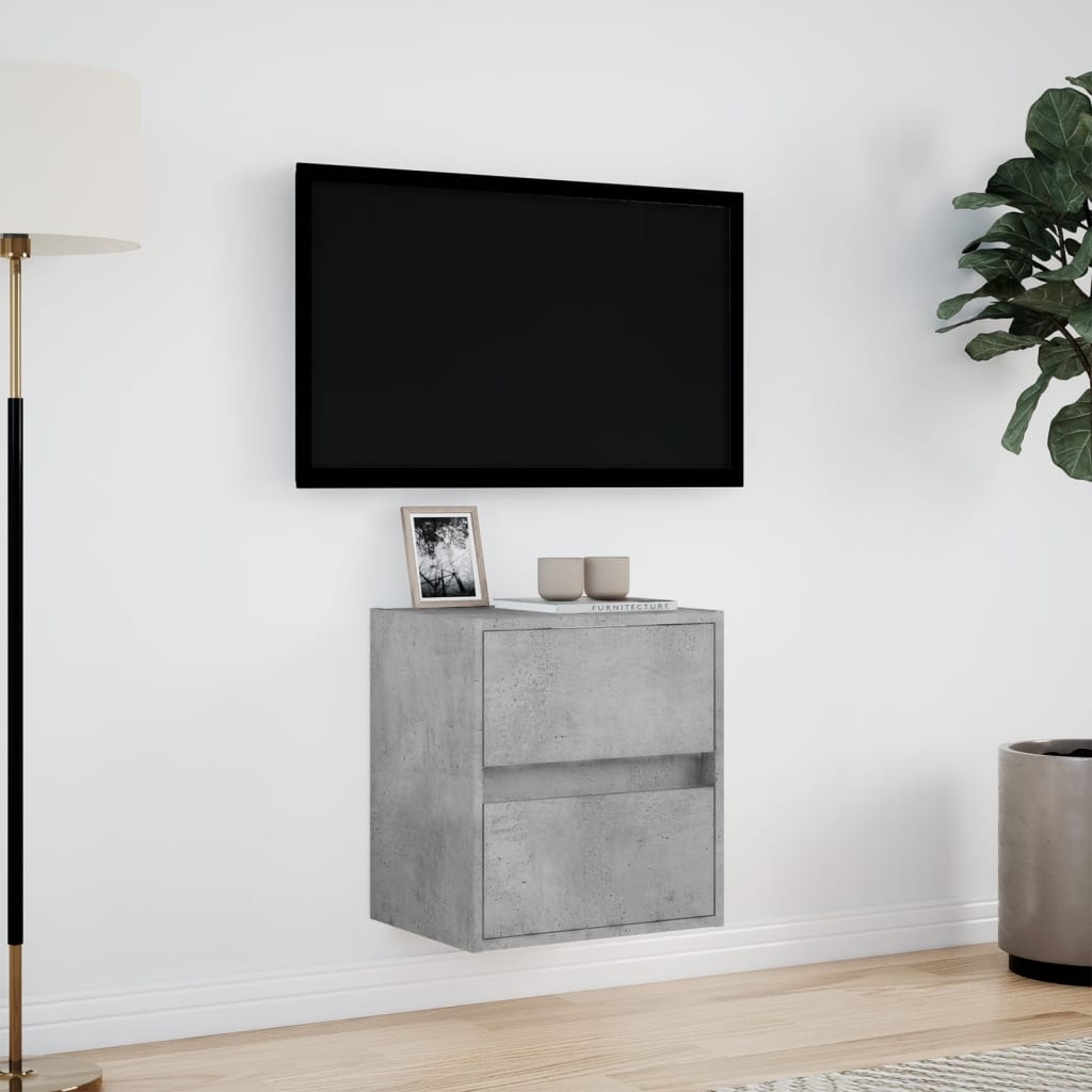 VidaXL Tv-wandmeubel met LED-verlichting 41x31x45 cm betongrijs