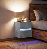 VidaXL Tv-wandmeubel met LED-verlichting 41x31x45 cm betongrijs