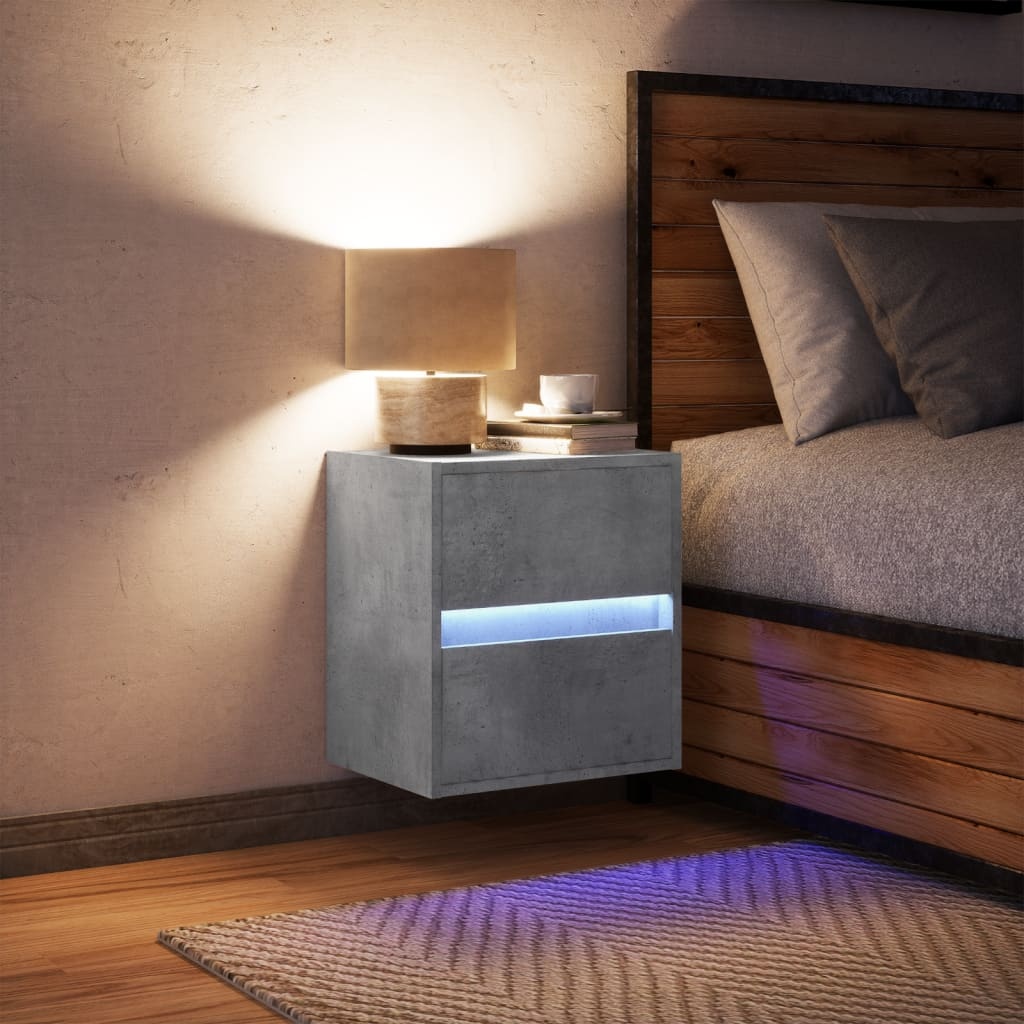 VidaXL Tv-wandmeubel met LED-verlichting 41x31x45 cm betongrijs