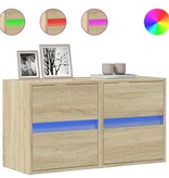VidaXL Tv-wandmeubels met LED 2 st 41x31x45 cm sonoma eikenkleurig