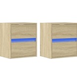 VidaXL Tv-wandmeubels met LED 2 st 41x31x45 cm sonoma eikenkleurig