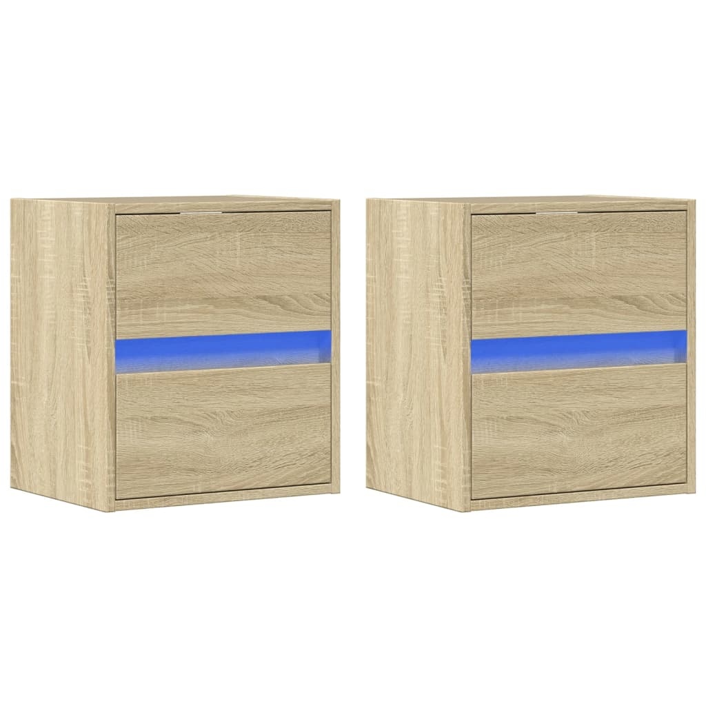 VidaXL Tv-wandmeubels met LED 2 st 41x31x45 cm sonoma eikenkleurig