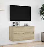 VidaXL Tv-wandmeubels met LED 2 st 41x31x45 cm sonoma eikenkleurig