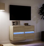VidaXL Tv-wandmeubels met LED 2 st 41x31x45 cm sonoma eikenkleurig