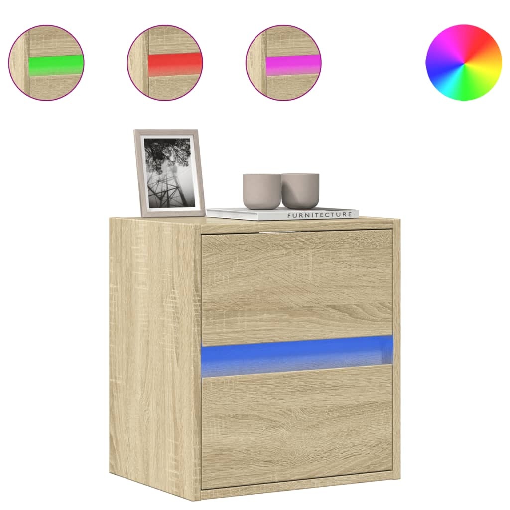 VidaXL Tv-wandmeubel met LED-verlichting 41x31x45 cm sonoma eikenkleur